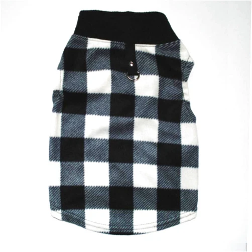 PIXRIY Dog Sweater, Soft Fleece Vest with Leash Ring Pullover Jacket Winter Pet Dog Clothes for Puppy Small Dogs Cats Teddy Chihuahua Yorkshire for Christmas (XS, Black White)