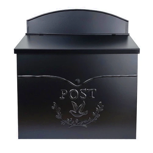 NACH Chelsea Wall Mount Mailbox for Outside, 11.5 x 5 x 13 inches, Black Mailboxes for Outside, Water Resistant Mailbox for Outside