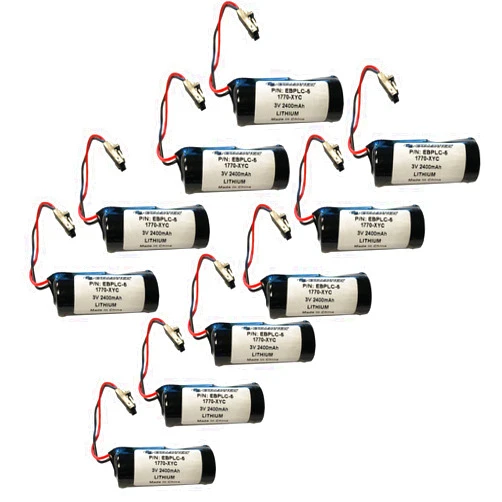 Exell Battery (10-PACK) 3V PLC Computer Backup Battery Replaces Allen Bradley 1770-XYC, 1770-XYC/A, PLC-5/11, PLC-5/20, PLC-5/30, PLC-5/40, PLC-5/60 series programmable logic controllers