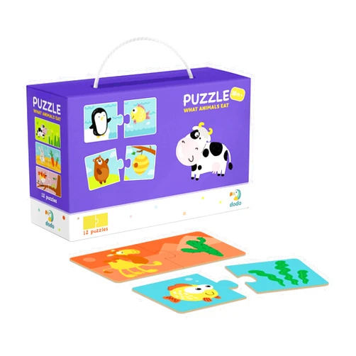 Dodo D300118 Educational Puzzle Duo What Animals Eat 24 Pieces
