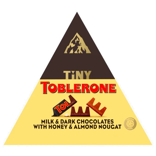 TOBLERONE Tiny Assorted Chocolate Bars Variety Pack (Milk & Dark), 1 Gift Box (25 Pieces)