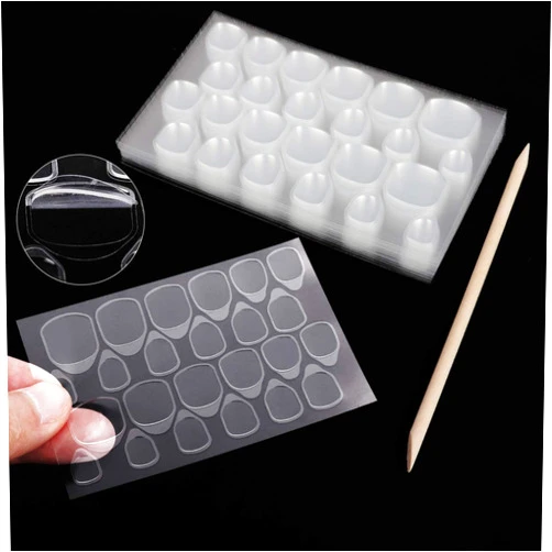 LIONVISON 10 Sheets Nail Adhesive Tabs - 240 Pcs Double-Side Nail Glue Sticker, Waterproof Breathable Jelly Gel Nail Tape Glue Stickers for False Nails Tips (10 Sheet)