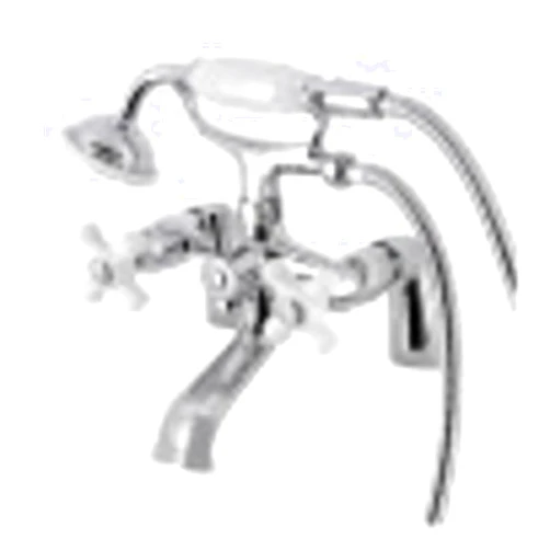 Kingston Brass KS267PXC Kingston Deck Mount Clawfoot Tub Faucet with Hand Shower, Polished Chrome