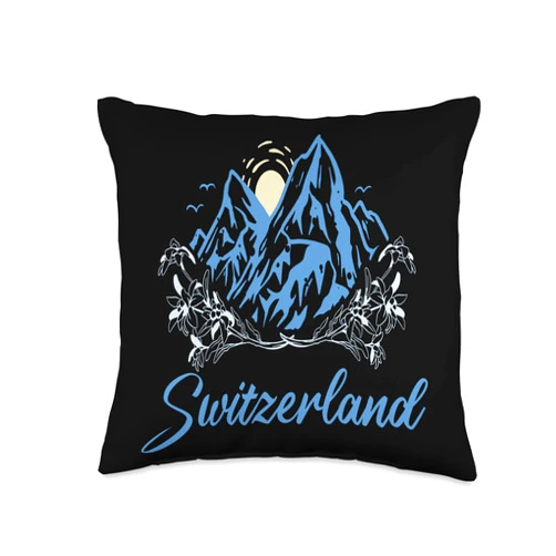 Alpen Alps Edelweiß Korbblütler Alpenblume Schweiz Switzerland Edelweiss Alps Souvenir Hike Mountains Swiss Throw Pillow, 16x16, Multicolor