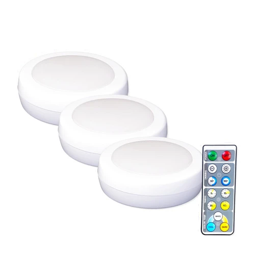 Westek BL-PCCT-W3 Adjustable White LED Puck Light with Remote - 3PK