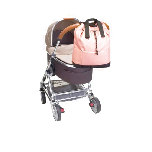 Babymel ECO Friendly Top N' Tail Diaper Bag Backpack in Rose | Made from 12 Recycled Plastic Bottles | Includes Machine Washable Mat and Insulated Bottle Holder