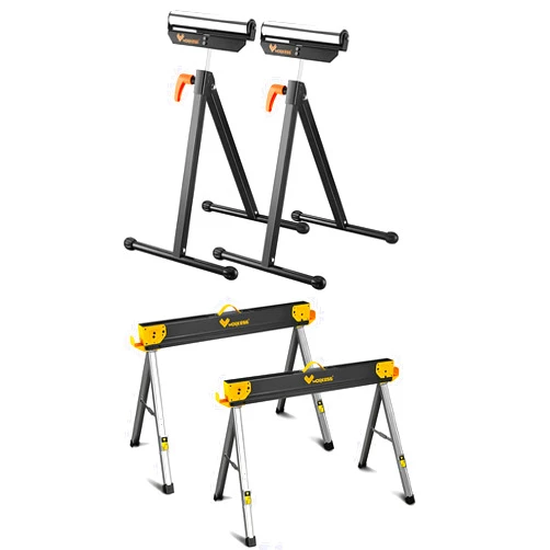 WORKESS Roller Support Stand, Saw Horses 2 Pack Folding