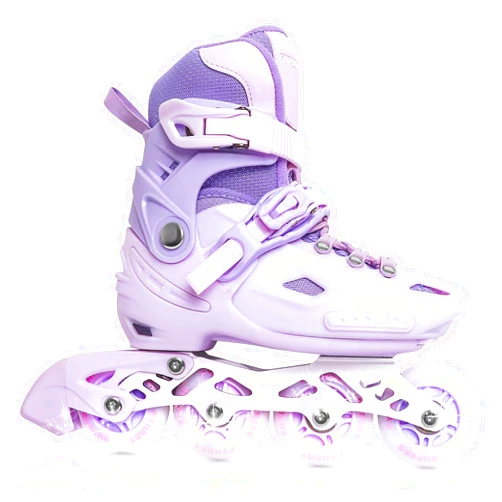 LIRENGUI Girls line Skates, Adjustable Inline Skates for Girls, Kids Inline Skates with All Lighting Wheels for Little Girls, Macaroon Purple