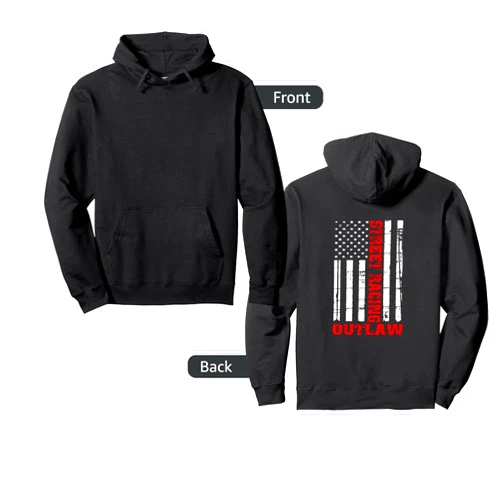 MotoMavens Street Racing Outlaw Hoodie Drag Race American Flag