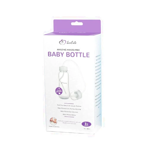 Hands-Free Baby Bottle - Anti-Colic Self Feeding Baby Bottle System 9 oz (1 Pack - Soo Cute)