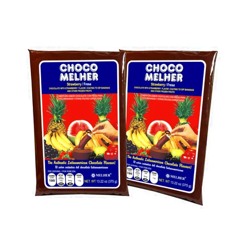 CHOCOMELHER Strawberry Flavor - 2Pack - Milk Chocolate with Strawberry Flavor Coating for Frozen Bananas and Other Fruits - Best to Make Crunchy Chocobananos - 13.22 Oz. Bags
