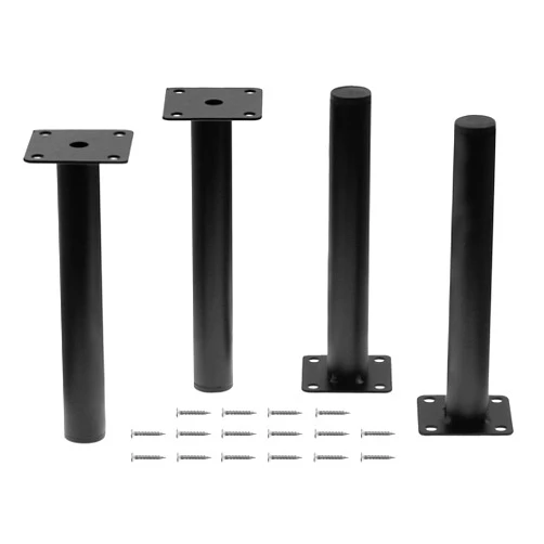 Seimneire 4pcs Furniture Legs, Black Metal Support Foot Heavy Duty Replacement Legs for Sofa TV Cabinet Coffee Table Bed Sideboards Cupboard Dresser - 7.5 Inch / 190mm