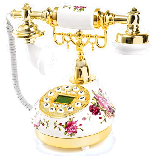 Cedilis Retro Vintage Phone, Antique Ceramic Telephone with LCD, Old Fashioned Telephones with Push Button Dial for Home Decor