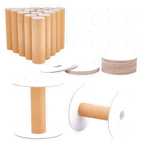 PH PandaHall 16 Sets Empty Paper Thread Spools, Wire Weaving Bobbins Paper Sewing Spools Removable Empty Wire Spools for Yarn Cord Chain Embroidery Sewing DIY Arts Crafts, 80mm/3.15