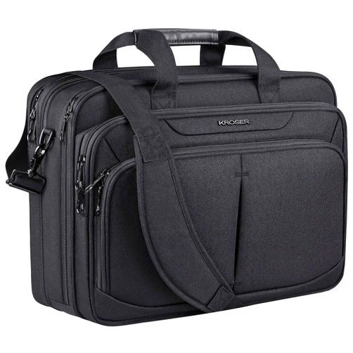 KROSER Laptop Bag Expandable Lightweight Briefcase for 17.3