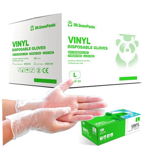 NIANWUDU KDHGi Dr.GreenPanda Vinyl Gloves (Large) Case of 1000