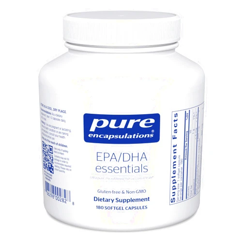 Pure Encapsulations EPA/DHA Essentials - Fish Oil Concentrate Supplement to Support Cardiovascular Health - Premium EPA & DHA Supplement with Omega 3-180 Softgel Capsules