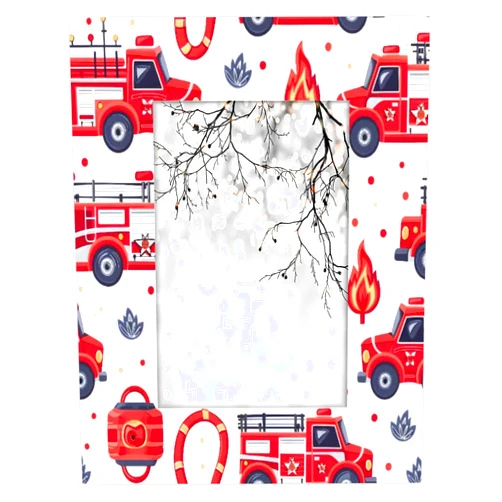 Hsorgin Fire Truck Paint 5x7 Picture Frames Wooden Photo Frame for Wall or Tabletop Photo Display Home Décor Office