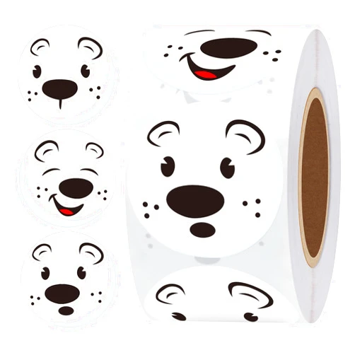 Hybsk Cute Polar Bear Face Stickers Animal Stickers 1.5