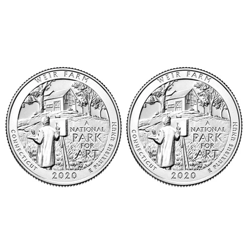 2020 P and D Connecticut Weir Farm National Park Quarter US Mint Uncirculated