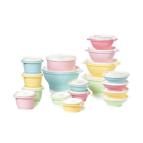 Tupperware Heritage Collection 36 Piece Food Storage Container Set in Vintage Colors- Dishwasher Safe & BPA Free - (18 containers + 18 lids)