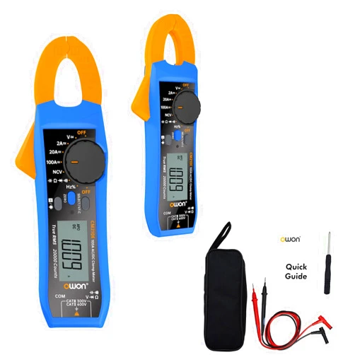 OWON CM210E Mini Digital Clamp Meter 100A AC DC Current Voltage True RMS Pliers Ammeter Resistance, Capacitance, Diode Tester Multimeter