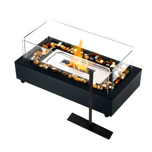 Miradou Upgrade Table Top Firepit,Small Fireplace with 4 Windshields Decor Groove Fire Pit Smores Maker for Outdoor/Indoor Home Patio Decor Gifts for Women Her Mom Housewarming Christmas Birthday