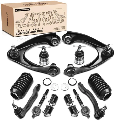 A-Premium Seft of 12,Front Upper Control Arm, Sway Bar Link, Lower Ball Joint, Inner Outer Tie Rod End, Rack and Pinion Boot, Compatible with Honda Civic 1996 1997 1998 1999 2000