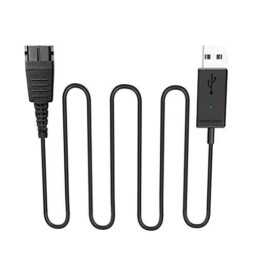 VoiceJoy USB Adapter Compatible with Jabra Quick Disconnect (QD) Wired Headset Connect Headset to PC, Laptop,Computer and Softphones