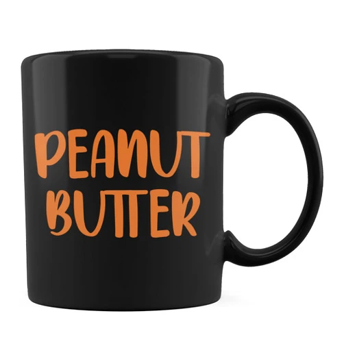 MERZONE Peanut Butter & Jelly PB&J Matching Couple Halloween Costume Cup 11oz Black Mug