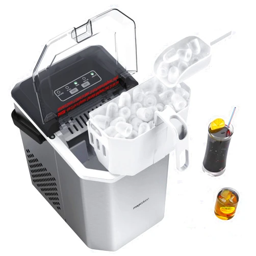 Magicplux Ice Maker, Self-Cleaning Ice Makers Countertop, 9 Cubes in 6 Mins, 26.5 lbs Ice per Day, Ice Machine with Basket and Scoop for Home/Kitchen/Office/Party