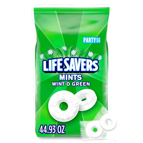 LIFE SAVERS Wint-O-Green Breath Mint Bulk Hard Candy, Party Size, 44.93 oz Bag