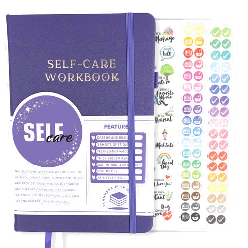 Planners with Purpose Self-Care Planner - Daily Wellness Journal with Guided Prompts, Gratitude, and Reflection - Mental Health Journal for Mindfulness, Positivity & Goal Setting Notebook for Women & Men A5 (Purple)