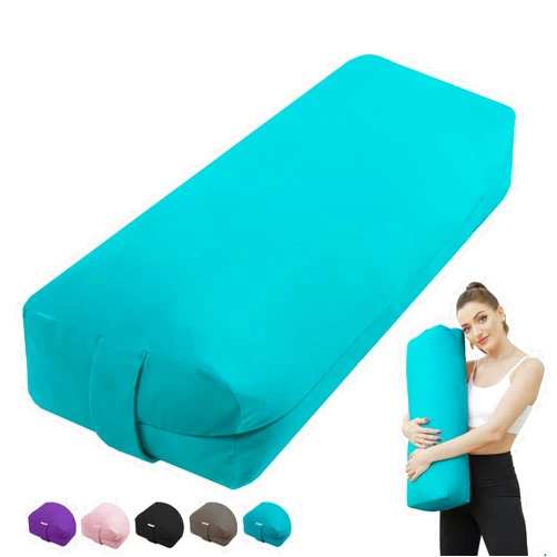 TokSay Yoga Bolster Pillow for Restorative Yoga - Meditation Pillow with Velvet Cover- Rectangular Yoga Pillow for Yin Yoga, prenatal Yoga