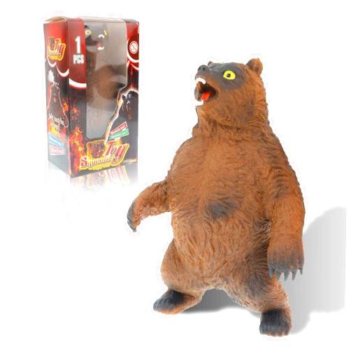 Oyyun Bear Stress Balls for Kids (Black Brown Random) Stretchy Squish Toys, Sand Filler Squeeze Ball, Squishy Fidget Sensory Toys for Kids, Stress Relief Easter Basket Stuffers