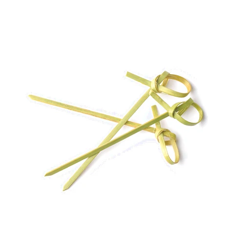 Concession Essentials Bamboo Cocktail Picks - 300 Pack - 4.1 inch - with Looped Knot. Cocktail and Hors' D'Oeuvre, 4