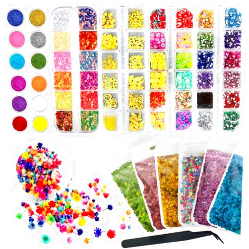 CellLuck UV Resin Decoration Accessories for Resin Molds, Jewelry Making Kit with Glitters Flakes, Sequins and Dried Flowers for Resin Art, Handicrafts,etc