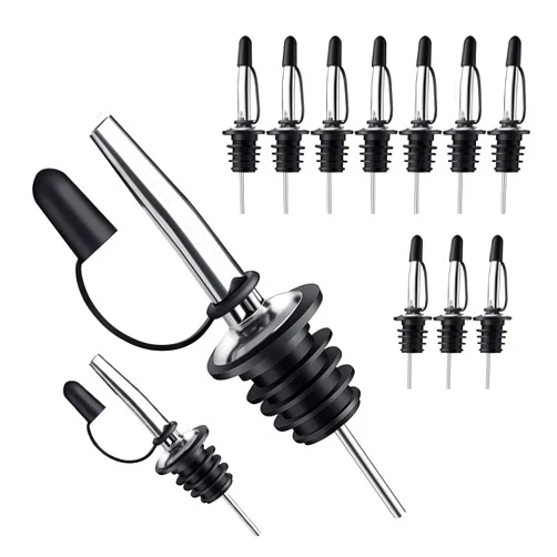 Pafusen 12 Pack Liquor Pour Spout, Pour Spouts for Bottles, Liquor Bottle Pourers for Alcohol, Olive Oil, Liquor Pourers with Dust Caps, Speed Pourers, Bar Bartender Accessories