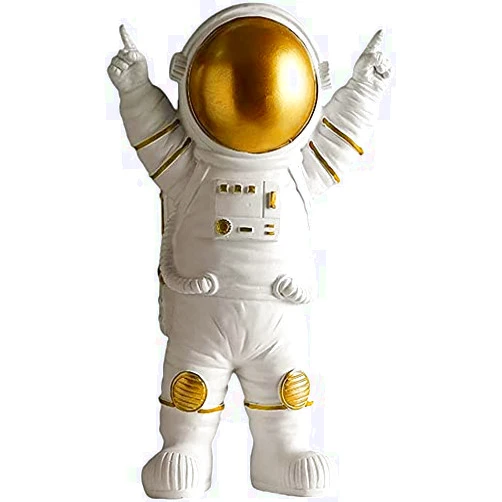 Joylern Spaceman Statue Astronaut Figurine Resin Spaceman Model Ornament Astronaut Sculpture for Home Office Desktop Tabletop Decoration - Gold Victory