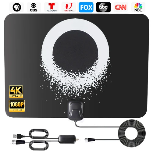 Yonquora Long Range TV Antenna Indoor, 2024 Digital Amplified HDTV Antenna with Detachable Amplifier Signal Booster, Support 4K 1080P Smart ATSC 3.0 TV for Local Channels -16.4ft Coax HDTV Cable