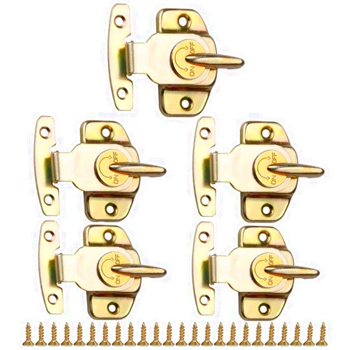Wvapzwr Metal Table Locks, 5 Sets Heavy Duty Dining Training Table Buckles Connectors Table Leaf Hardware Accessories Gold