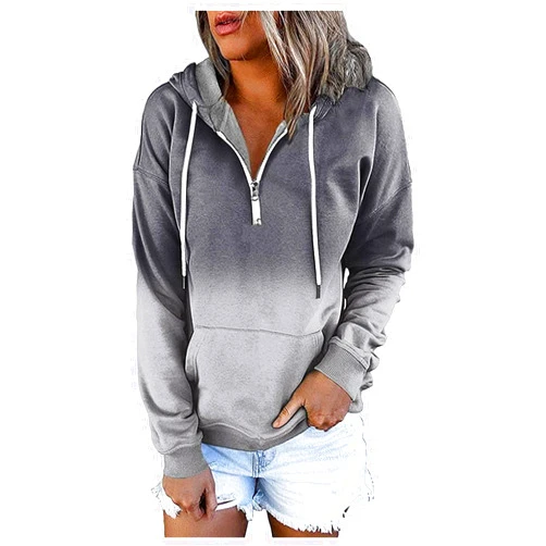 Masbird Hoodies for Women,Womens Casual Zip Up Pullover Hooded Sweatshirts Long Sleeve Fall Tops Sweaters Shirts Gray Medium