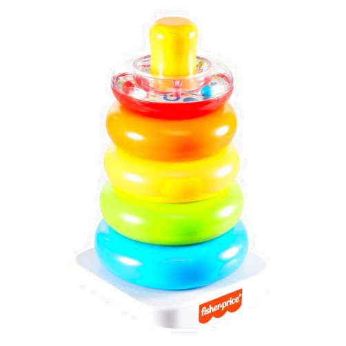 Fisher-Price Baby Stacking Toy Rock-A-Stack, Roly-Poly Base with 5 Colorful Rings for Ages 6+ Months