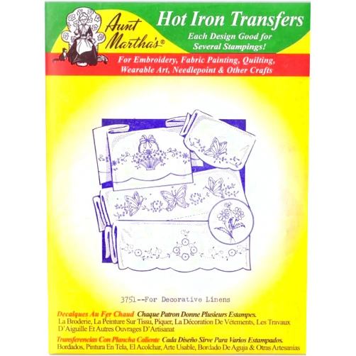 Aunt Martha's for Decorative Linens Aunt Martha's Hot Iron Embroidery Transfer