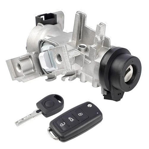 TXROMTZ Ignition Lock Cylinder Compatible with Volkswagen Jetta 2.5 GTI MK5 Rabbit Golf EOS Tiguan Audi A3 R8 Ignition Starter Switch W/Intelligent Key Shell Replace 1K0905851B Starter Switch Lock Cylinder