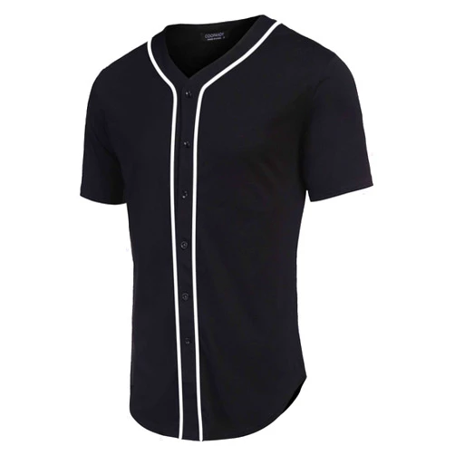COOFANDY Men's Baseball Button Down Jersey Short Sleeve Hipster Hip Hop T Shirts