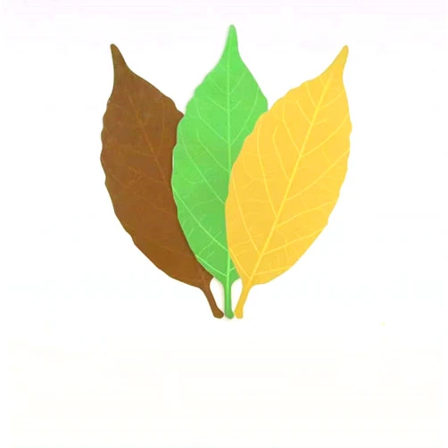 HudmAn 3 Pcs Leaf-Shaped Bookmarks, Creative Leaf Sticker Bookmark with Temperature Sensitive Changing Color, Gifts for Book Lovers Reading