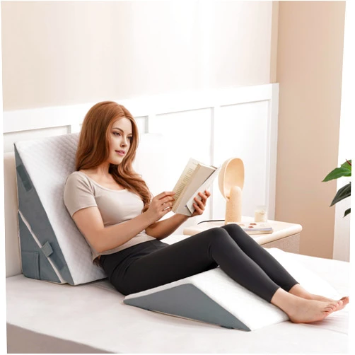 Kohentact 3PCS Bed Wedge Pillow Set - Memory Foam Adjustable 8&12'' Folding Triangle Pillow for Leg Knee Support Sleep Apnea Back Pain Relief Acid Reflux Snoring Sitting Up Rest Post Surgery Recovery