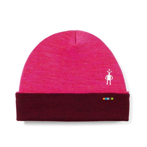 Smartwool Thermal Merino Wool Reversible Cuffed Beanie For Men and Women, Festive Fuchsia Heather, One Size