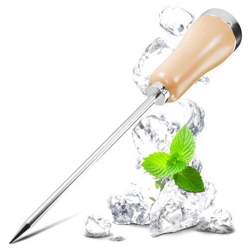 MYCRITEE Stainless Steel & Wood Ice Pick - 8.43 IN x 1.27 IN, Perfect for Picnics, Camping, Bars & Kitchens